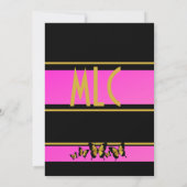 金ゴールドピンクバタフライフィフティ&素晴らしい50誕生日 招待状 (裏面)