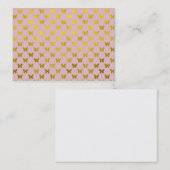 金ゴールドピンクバタフライフェイク金属箔蝶 名刺 (正面/裏面)