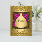 金ゴールドピンクパーティー 招待状 (スタンド正面)