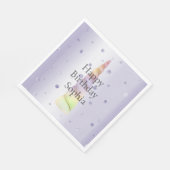 金ゴールドピンクパープルライムドットユニコーン誕生日 スタンダードランチョンナプキン (角)