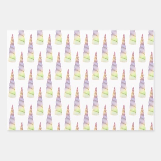 金ゴールドピンクパープルライムユニコーングリッター誕生日 ラッピングペーパーシート (正面)