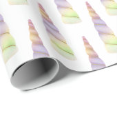 金ゴールドピンクパープルライムユニコーン誕生日 ラッピングペーパー (ロールコーナー)