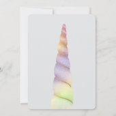 金ゴールドピンクパープルライムユニコーン誕生日 招待状 (裏面)