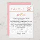 金ゴールドピンクヒトジャマイカ結婚のウェルカムレター (正面/裏面)