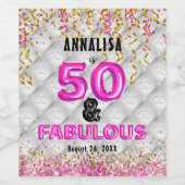 金ゴールドピンクフィフティファブラス50th ワインラベル (シングルラベル)