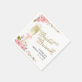 金ゴールドピンクフローラブライダルブランチブライダルシャワー スタンダードカクテルナプキン (角)