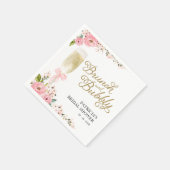 金ゴールドピンクフローラブランチ及び泡状ブライダルシャワー スタンダードカクテルナプキン (角)