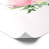 金ゴールドピンクフローラベビーシャワーへようこそ ポスター (角)