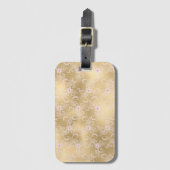 金ゴールドピンクフローラレース ラゲッジタグ (正面縦)