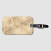 金ゴールドピンクフローラレース ラゲッジタグ (正面横)