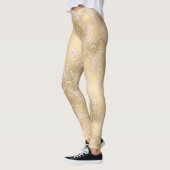 金ゴールドピンクフローラレース レギンス (左)