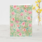 金ゴールドピンクフローラ カード (黄色い花)