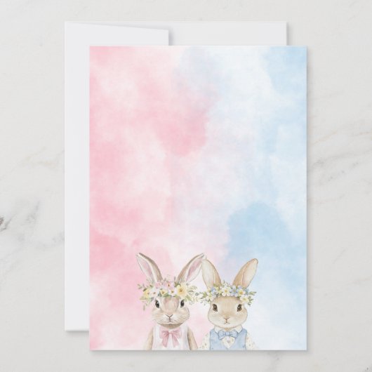 金ゴールドピンクブルーイエローイースターエッグ狩り&ブランチInv 招待状 (裏面)