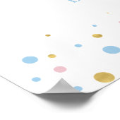 金ゴールドピンクブルージェンダーが赤ちゃんのシャワーを明らかにする歓迎 ポスター (角)