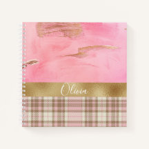 金ゴールドピンクプレイド抽象芸術水色名