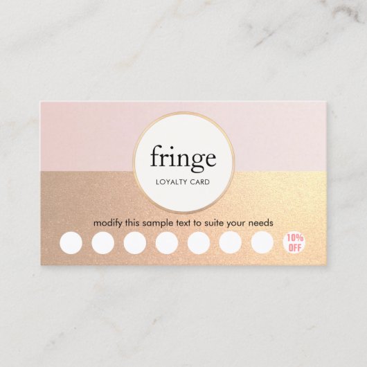 金ゴールドピンクヘアサロン8パンチロイヤリティ ロイヤリティカード (正面)