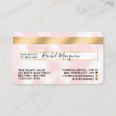 金ゴールドピンクホワイトウォーター色クレジットカードのロゴ 名刺 (裏面)