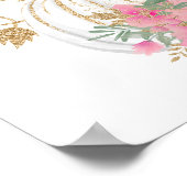 金ゴールドピンクホワイトパンプキンベビーおむつラッフルゲーム ポスター (角)