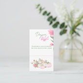 金ゴールドピンクホワイトパンプキンベビーおむつラッフルゲーム 名刺 (スタンド正面)