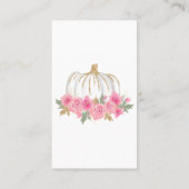 金ゴールドピンクホワイトパンプキンベビーおむつラッフルゲーム 名刺 (裏面)