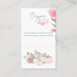 金ゴールドピンクホワイトパンプキンベビーおむつラッフルゲーム 名刺