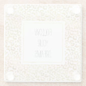 金ゴールドピンクホワイトヒョウ印刷 ガラスコースター (裏面)