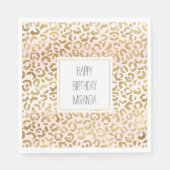 金ゴールドピンクホワイトヒョウ印刷 スタンダードランチョンナプキン (正面)
