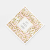 金ゴールドピンクホワイトヒョウ印刷 スタンダードランチョンナプキン (角)