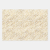 金ゴールドピンクホワイトヒョウ印刷 ラッピングペーパーシート (正面3)