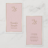 金ゴールドピンクホワイトモノグラムモダントレンディーラグジュアリー 名刺 (正面/裏面)