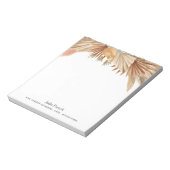 金ゴールドピンクボホパンパスグラスメモ帳 ノートパッド (回転)