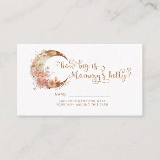 金ゴールドピンクボホムーンママのお腹の大きさ エンクロージャーカード (正面)