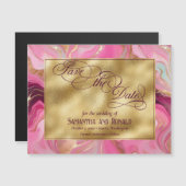 金ゴールドピンクマーブル結婚ーの磁気発表 (正面/裏面)