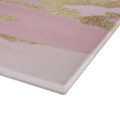 金ゴールドピンクマーブル絵画抽象芸術 カッティングボード (角)