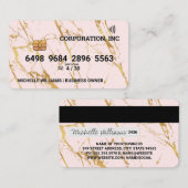 金ゴールドピンクマーブル | デビットカードスタイル 名刺 (正面/裏面)