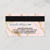 金ゴールドピンクマーブル | デビットカードスタイル 名刺 (裏面)