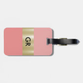 金ゴールドピンクミニマルブラック文字 ラゲッジタグ (裏面横)