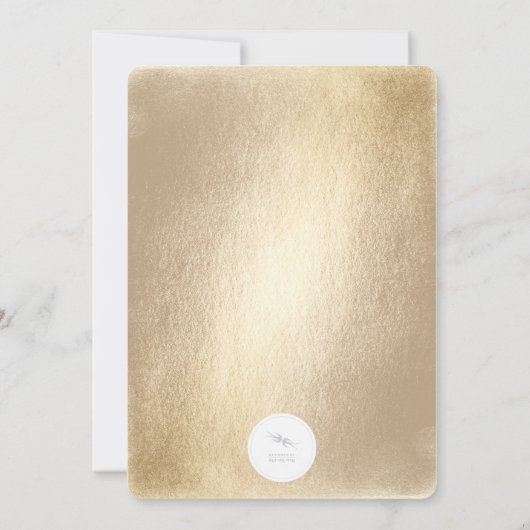 金ゴールドピンクミント紙吹雪スターズニューイヤーズイブパーティー 招待状 (裏面)