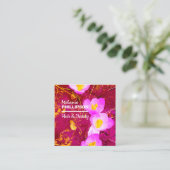 金ゴールドピンクモダンヘア美しいスクエア スクエア名刺 (スタンド正面)