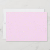 金ゴールドピンクユニコーンウマ誕生日ベビーシャワー 招待状 (裏面)