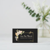 *~*金ゴールドピンクラベンダーグリッターフローラ エレガント 名刺 (スタンド正面)