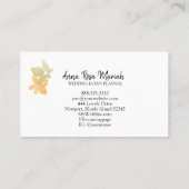 *~*金ゴールドピンクラベンダーグリッターフローラ エレガント 名刺 (裏面)