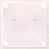 金ゴールドピンクリグジーな目 ガラスコースター (裏面)