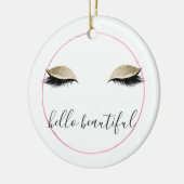 金ゴールドピンクリグジーな目 セラミックオーナメント (左)