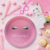 金ゴールドピンクリグジーな目 ペーパープレート (パーティー)