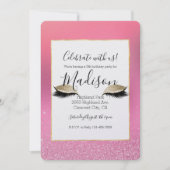 金ゴールドピンクリグジーな目 招待状 (正面)