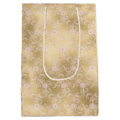 金ゴールドピンクレエレガントース抱き枕好意バッグ新規 ミディアムペーパーバッグ (裏面)