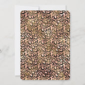 金ゴールドピンクレオパードプリントグリッター 招待状 (裏面)