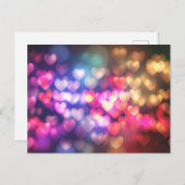 金ゴールドピンクレッド《写真》ぼけ味ハート ポストカード (正面/裏面)