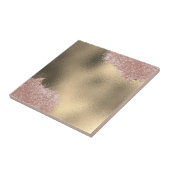 金ゴールドピンクロセゴールドカスタムグリッターモダン タイル (側面)